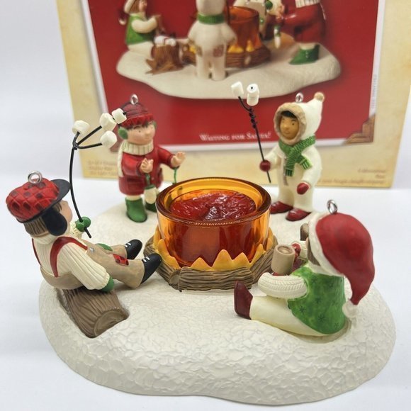 HALLMARK  Keepsake Ornament Waiting For Santa Set‎ Of 4 W/ Candle Base 2003 - Picture 2 of 6